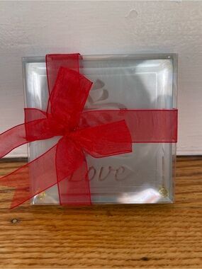 Kate Aspen Glass Coasters Set of 2 - Love in English and Chinese